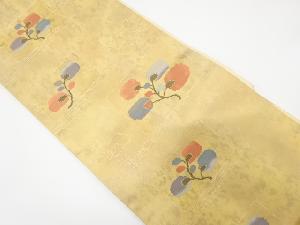引箔　枡に花模様織り出し名古屋帯